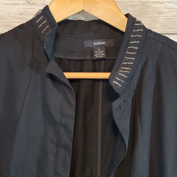 Alfani Black Beaded Blazer Jacket 6 - Picture 2 of 9